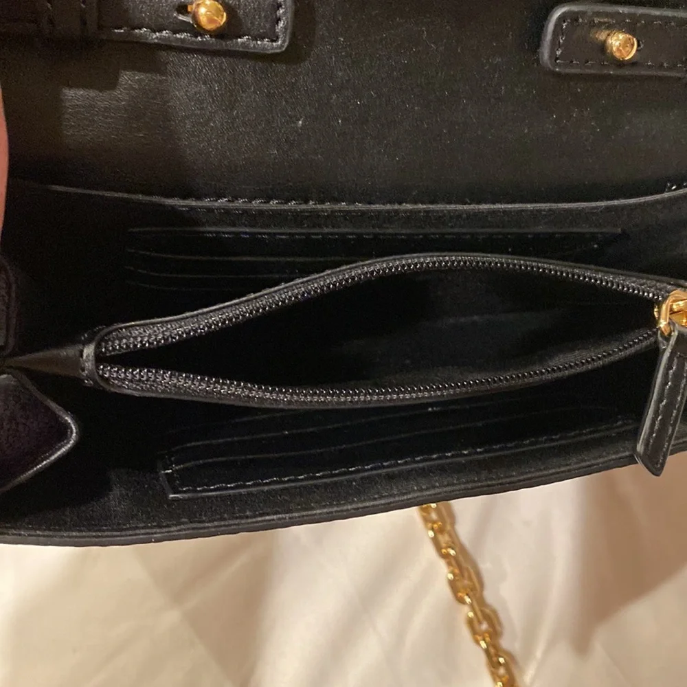 MARC JACOBS NEW YORK EMPIRE CITY WALLET CROSBODY BAG PURSE GOLD CHAIN - Picture 14 of 16